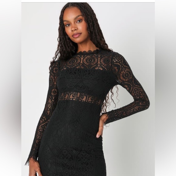 Black Long Sleeve Dress - Picture 4 of 4